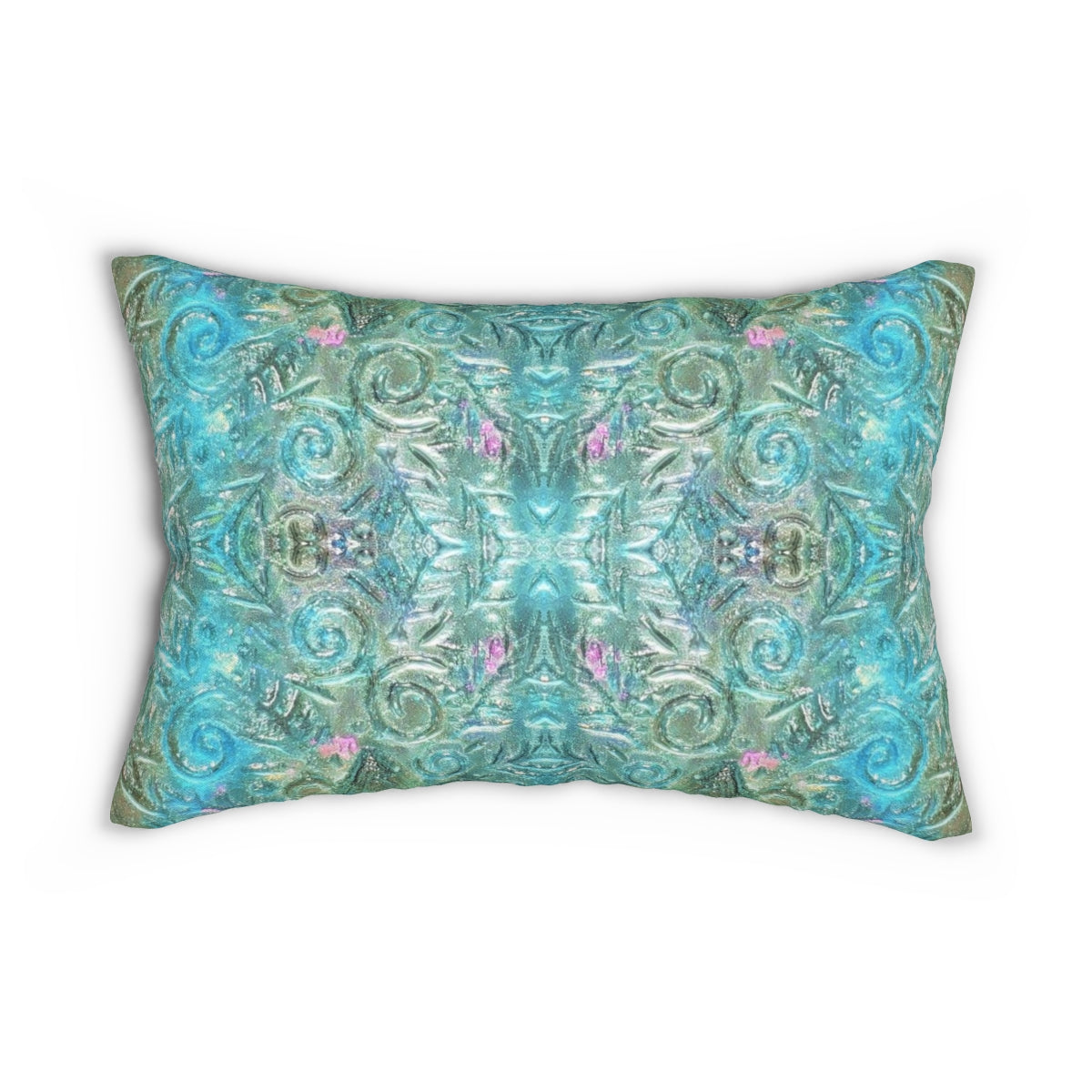blue designer lumbar pillow