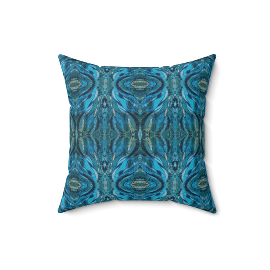 Blue designer throw pillow
