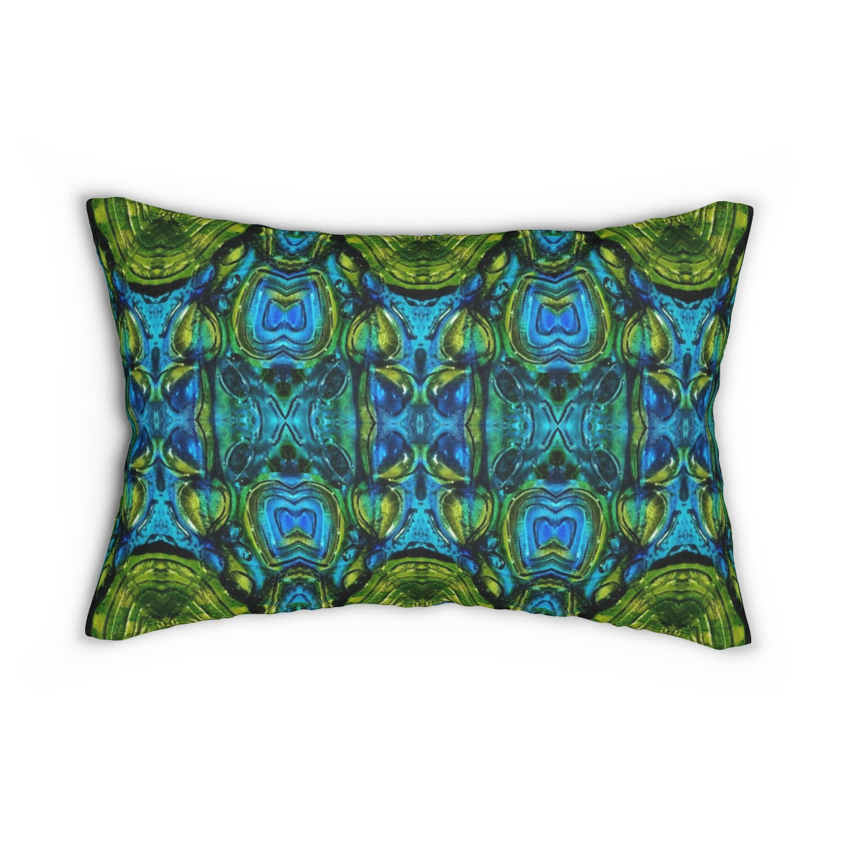 blue green lumbar pillow