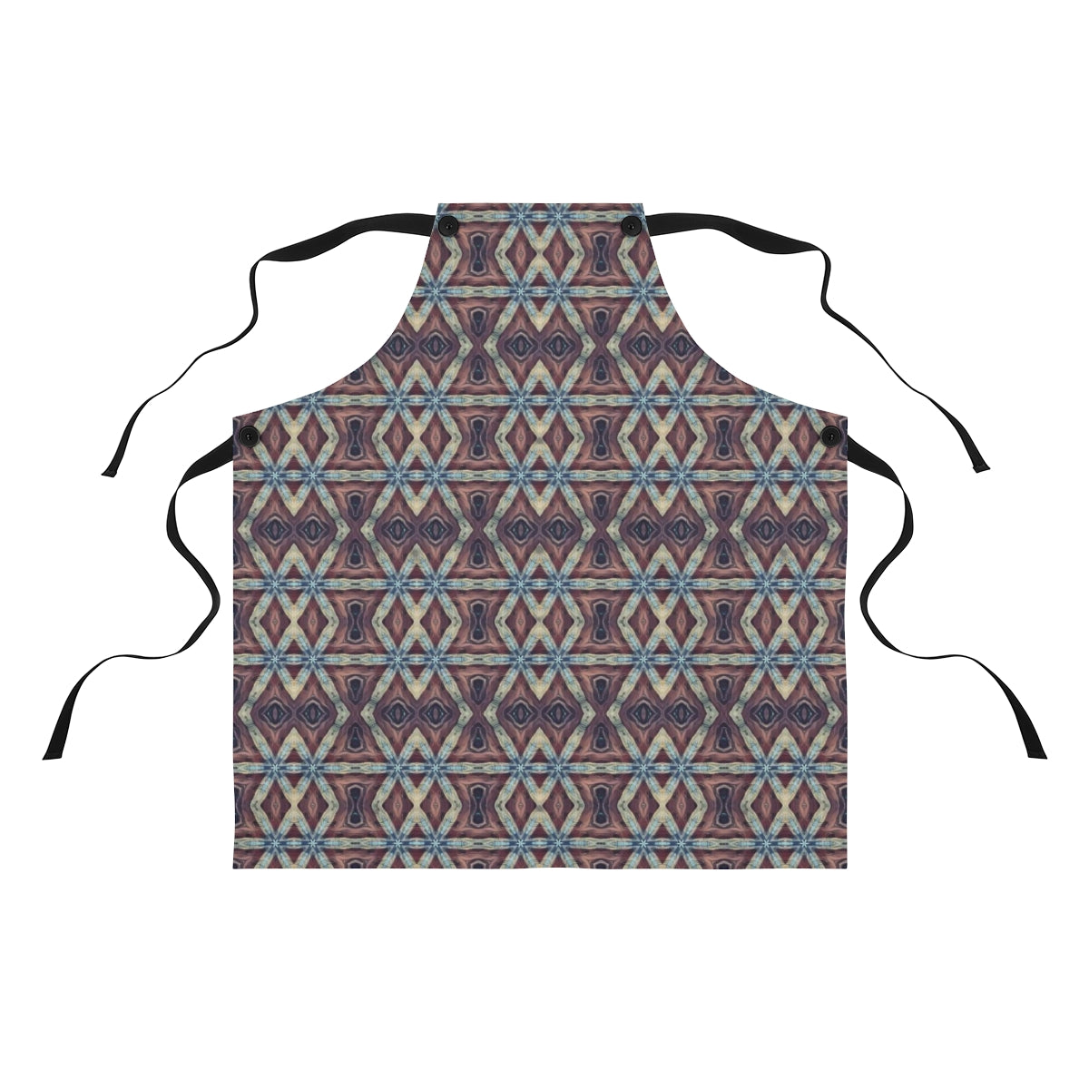 brown apron with designer print