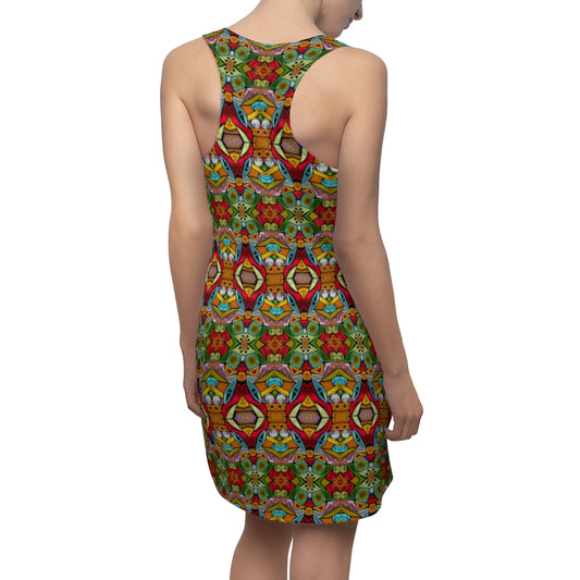 casual summer dress for women in multi color print