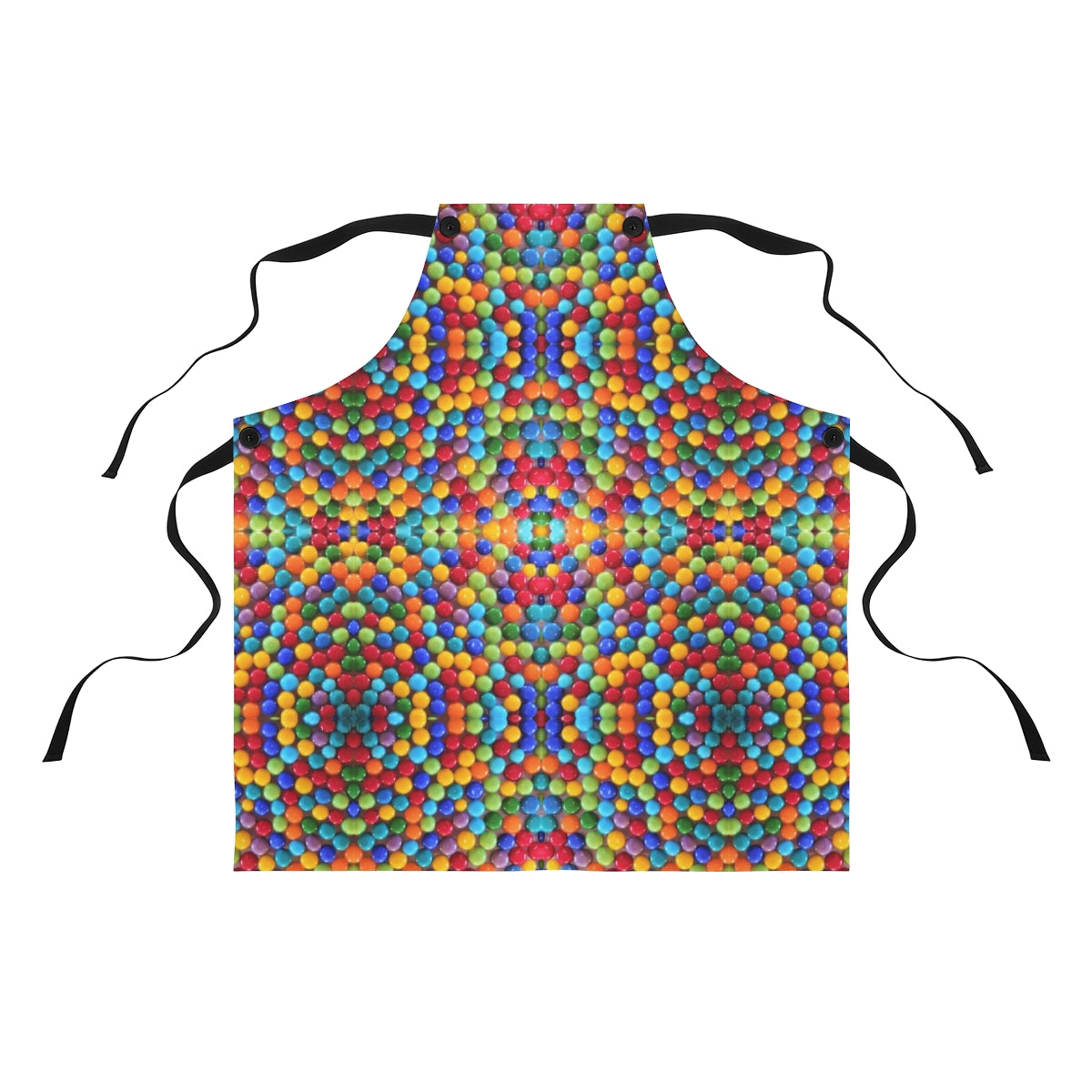 colorful apron with rainbow pride colored gumballs