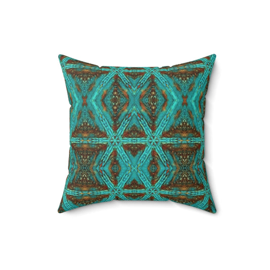 couch pillows with aqua blue amber brown modern  farmhouse chic design