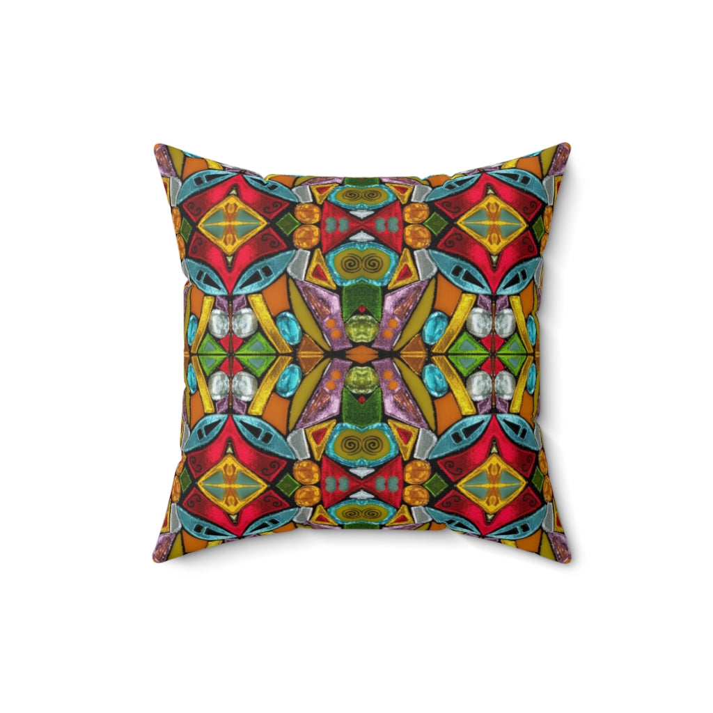 Decor throw pillows with designer multi colored abstract print