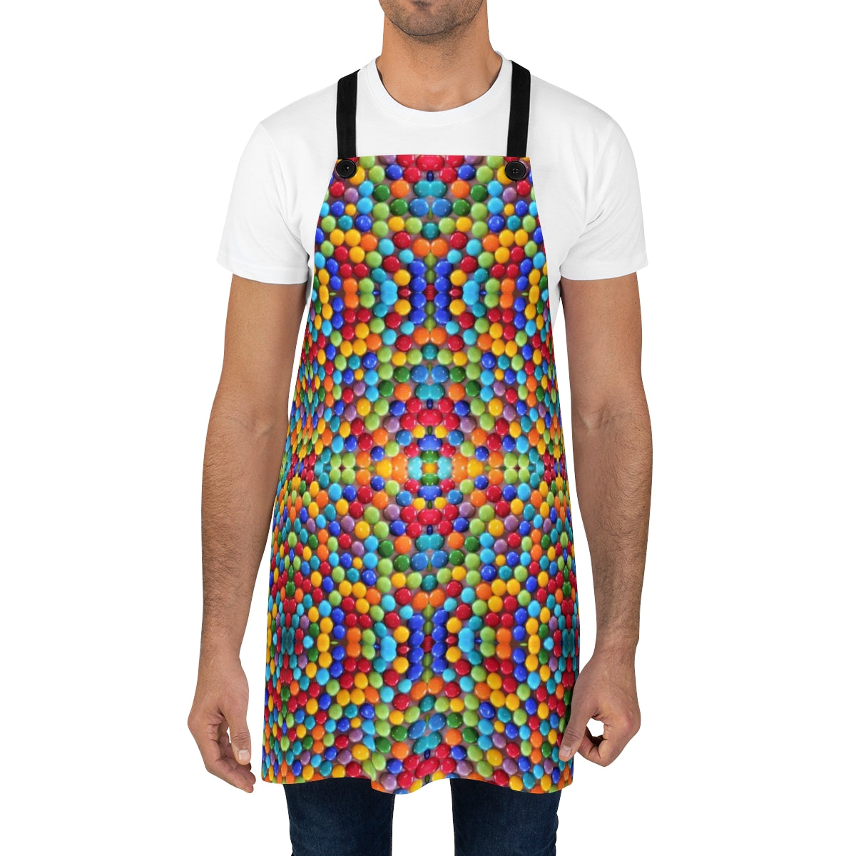 designer rainbow gumball skittles apron