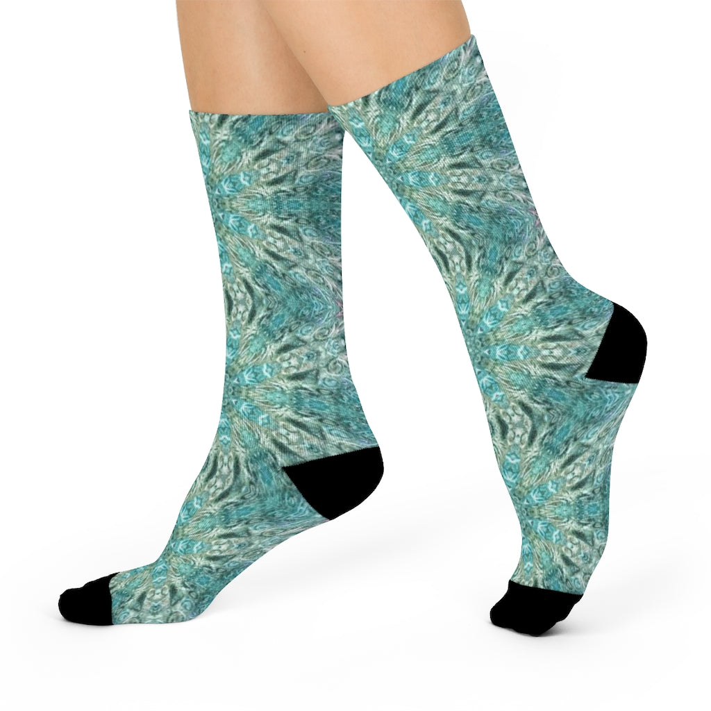 unisex dress socks in blue sparkle print