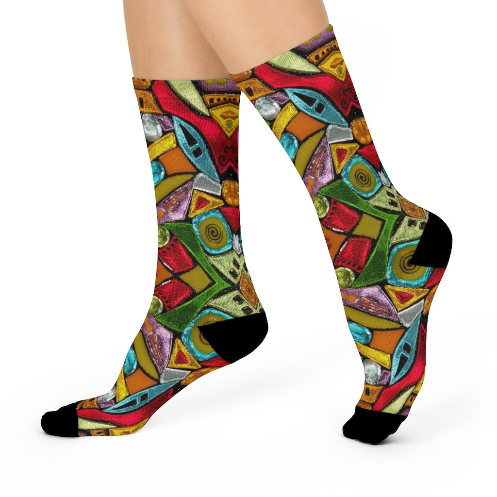 Fun Dress Socks with colorful pattern