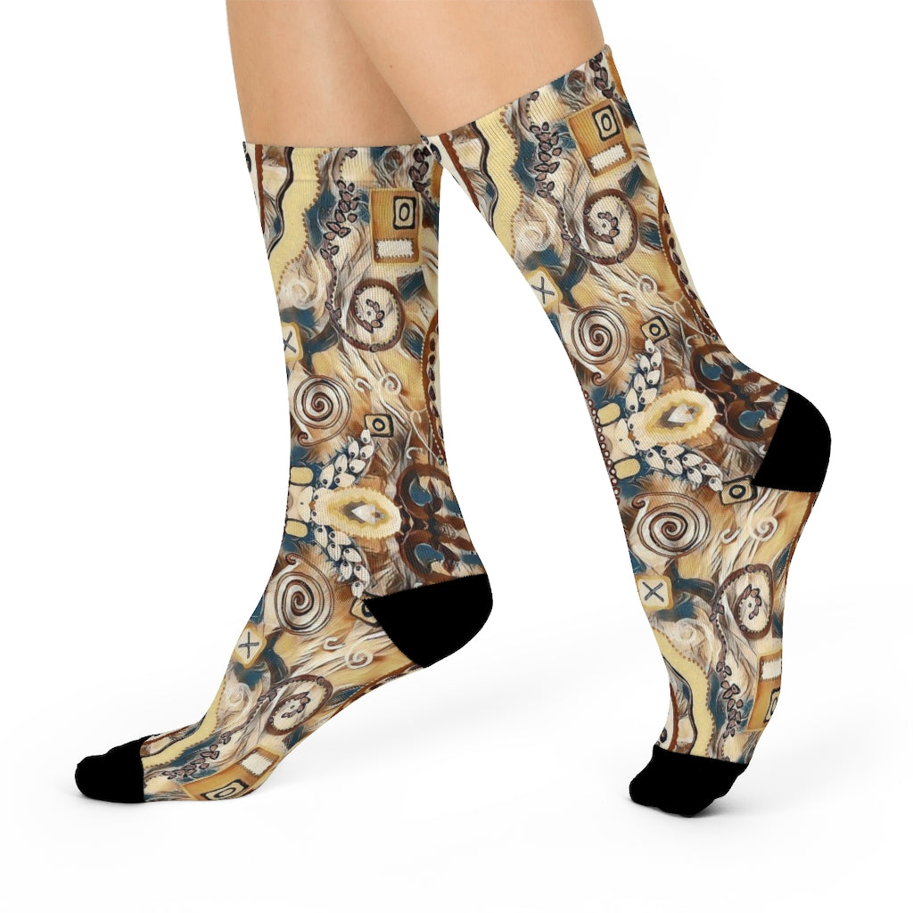 drfess socks with western theme side view