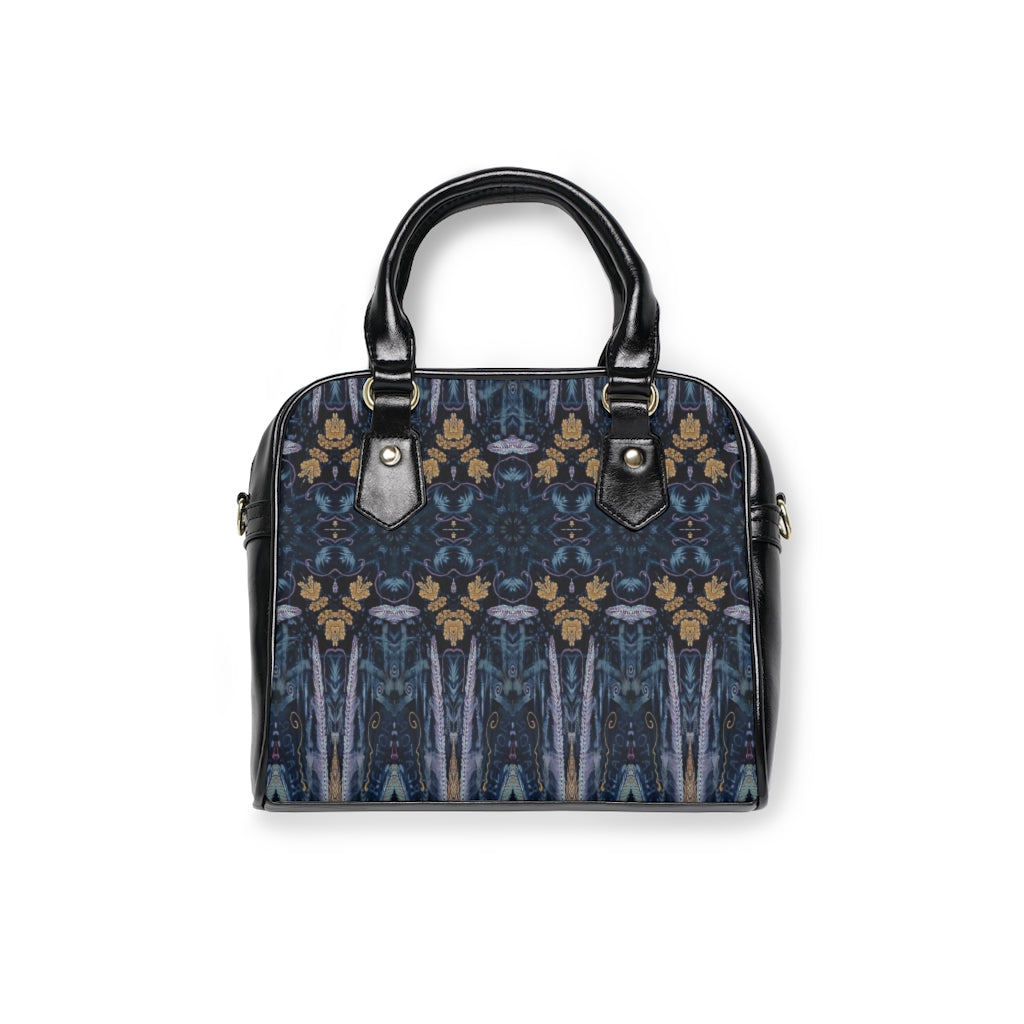 front view of navy handbags for women