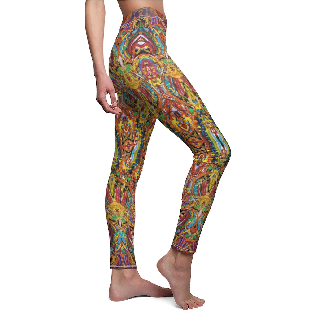 yoga leggings with rainbow patterns