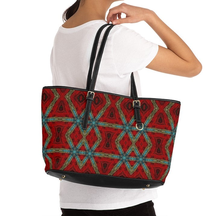 Red Shoulder Bag with designer print