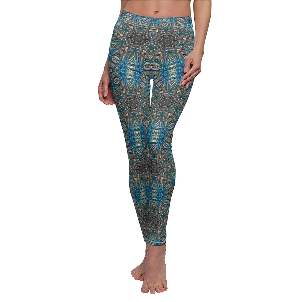 Leggings with Blue grey pattern
