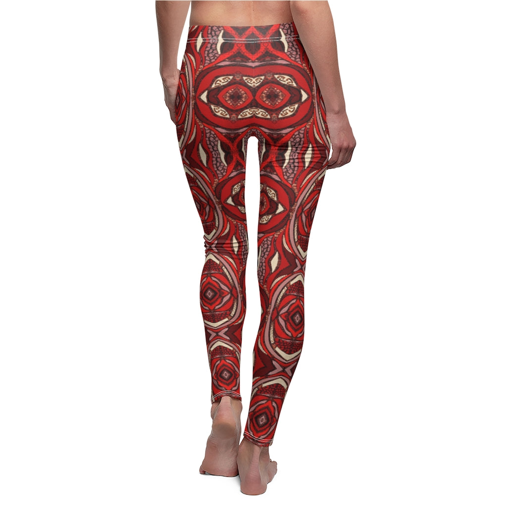 Red Leggings with design back view