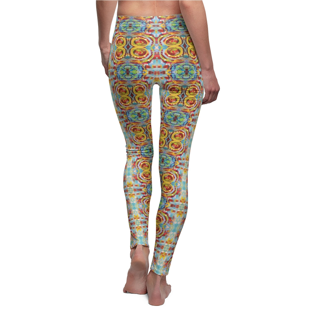 back view of leggings with designs