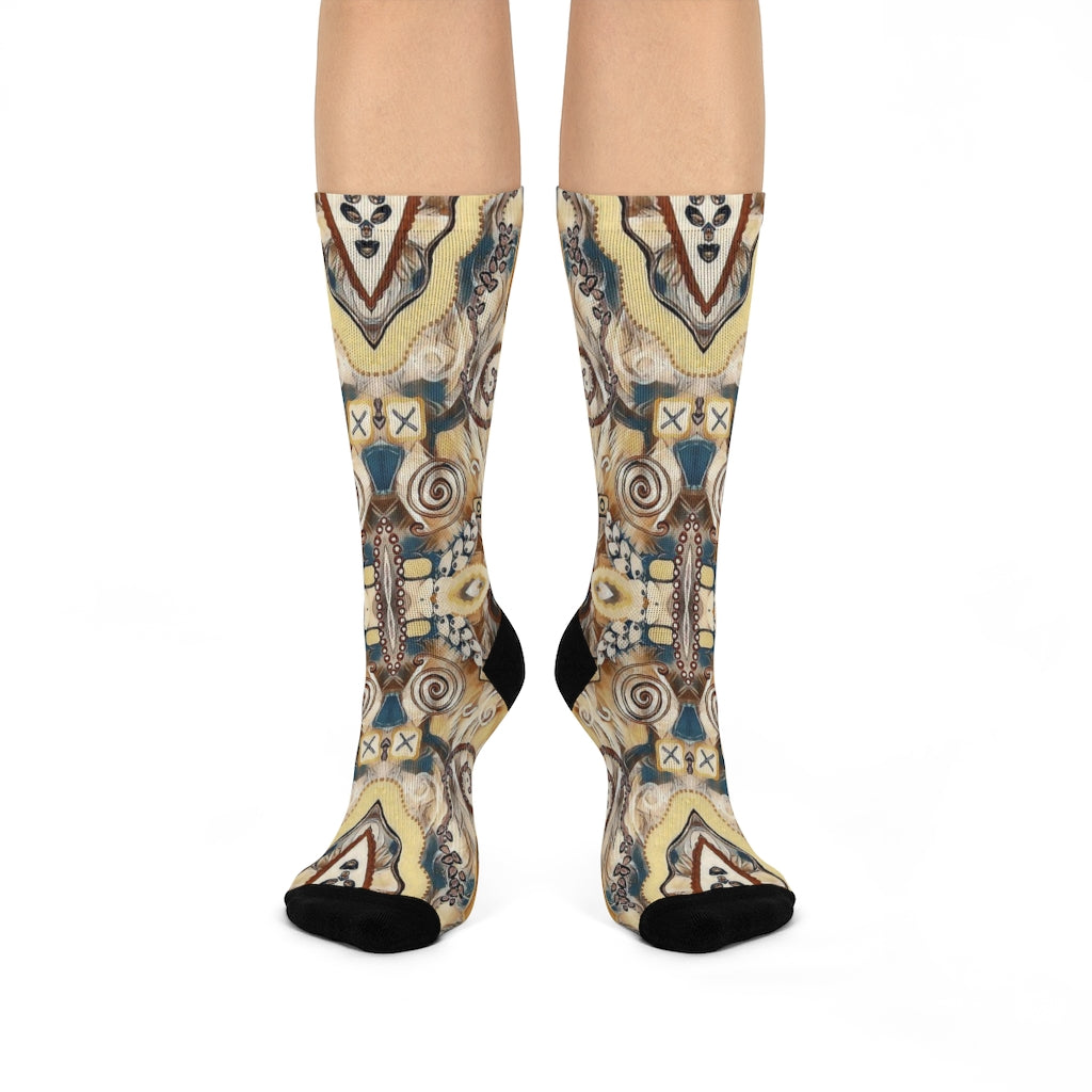 3/4 crew socks with fun western design