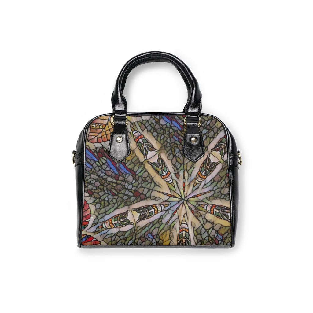 handbag with art print on it 